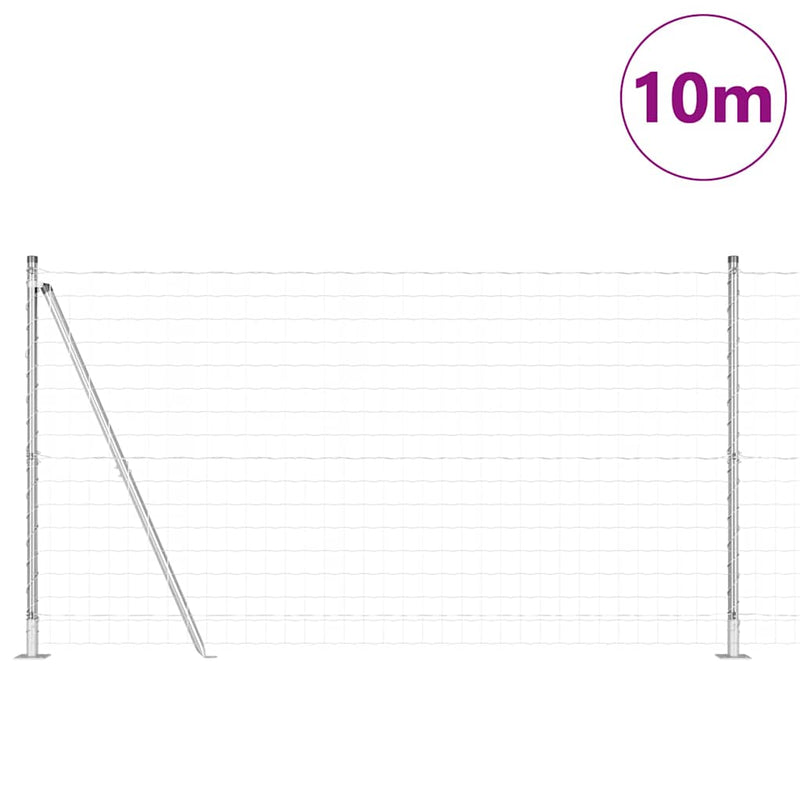 Load image into Gallery viewer, Vidaxl hek met paal zilver 1,2 x 10 m staal
