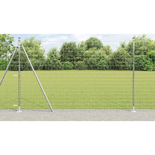 Vidaxl hek met paal zilver 1,4 x 10 m staal