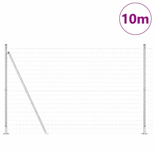 Vidaxl hek met paal zilver 1,5 x 10 m staal