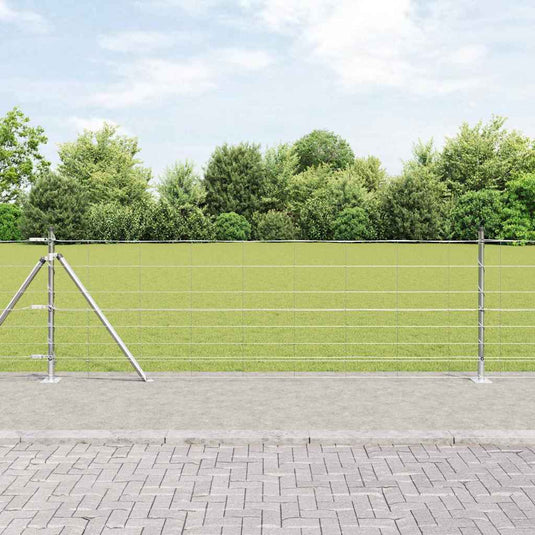 Vidaxl gelast draadhek met betonnen basis 25 x 0,8 m zilverkleurig