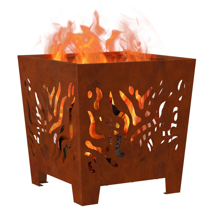 Load image into Gallery viewer, Vidaxl vuurkorf bruin 40 x 40 x 40 cm staal
