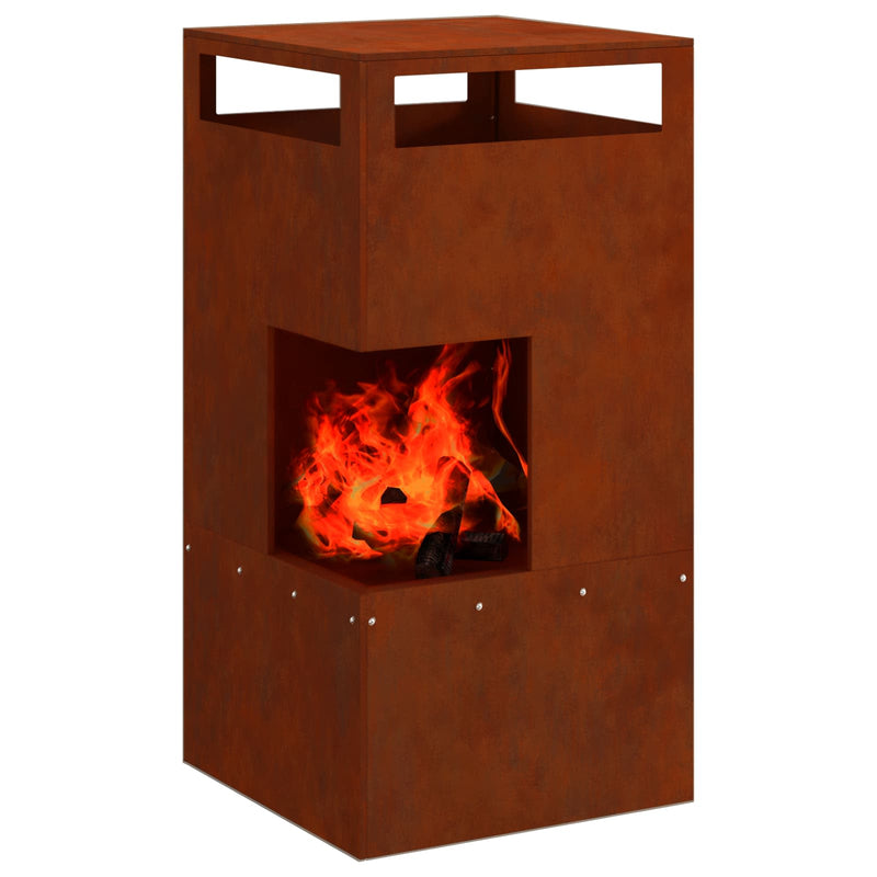 Load image into Gallery viewer, Vidaxl vuurkorf bruin 50 x 50 x 100 cm staal

