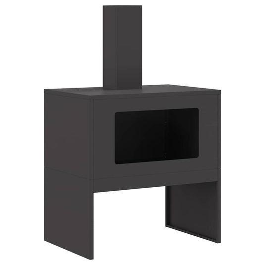 Vidaxl vuurkorf zwart 60 x 40 x 96 cm staal