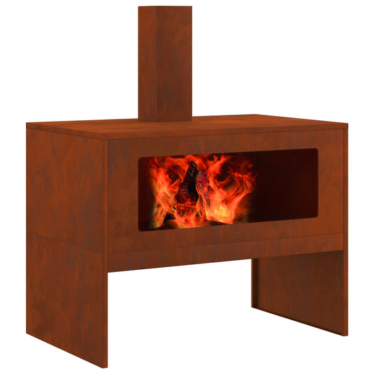 Vidaxl vuurkorf bruin 80 x 50 x 96 cm cortenstaal