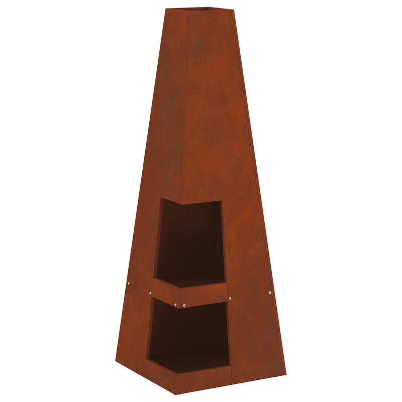 Load image into Gallery viewer, Vidaxl vuurkorf bruin 35 x 35 x 100 cm weerbestendig staal
