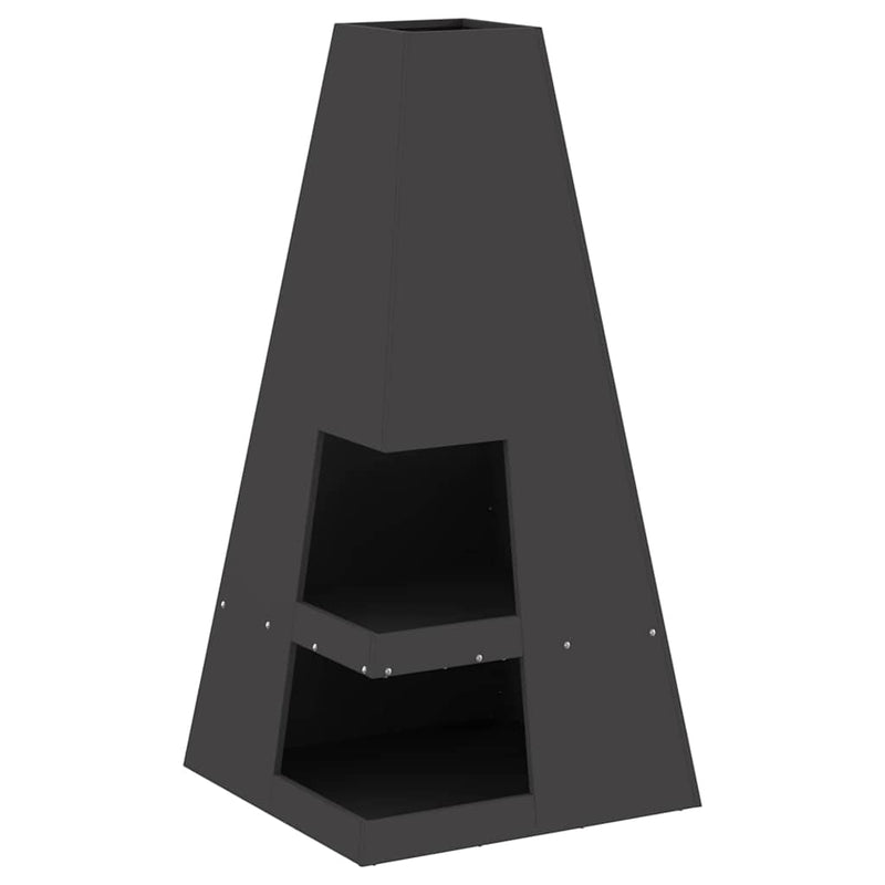 Load image into Gallery viewer, Vidaxl vuurkorf zwart 50 x 50 x 100 cm staal
