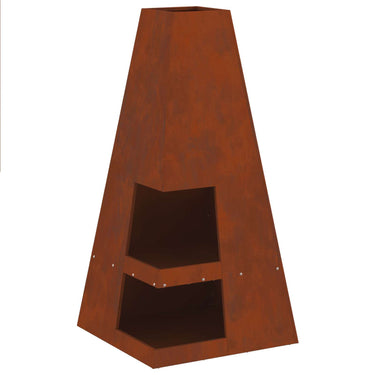 Vidaxl vuurkorf bruin 50 x 50 x 100 cm staal