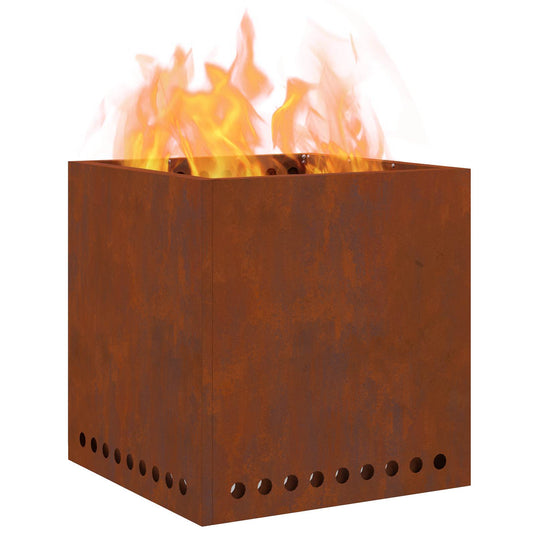 Vidaxl rookloze vuurschaal bruin 48 x 48 x 50 cm cortenstaal