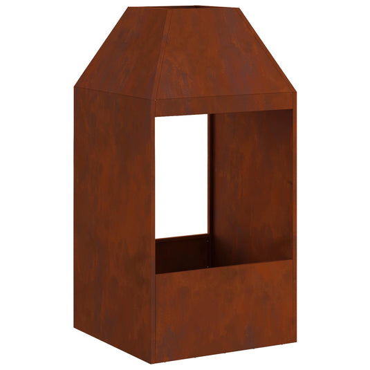 Vidaxl vuurkorf bruin 50 x 50 x 100 cm cortenstaal