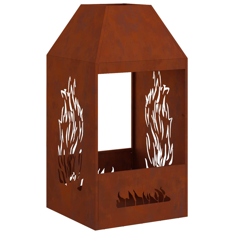 Load image into Gallery viewer, Vidaxl vuurkorf bruin 50 x 50 x 100 cm weerbestendig staal
