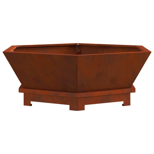 Vidaxl vuurkorf bruin 75 x 75 x 28 cm cortenstaal