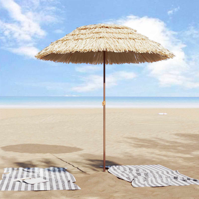 Load image into Gallery viewer, Vidaxl strandparasol naturel 255 x 255 x 255 cm polyester en staal
