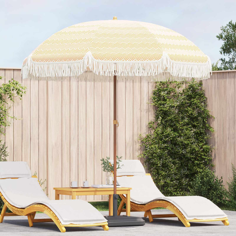 Load image into Gallery viewer, Vidaxl strandparasol geel en wit 205 x 205 x 210 cm polyester en staal
