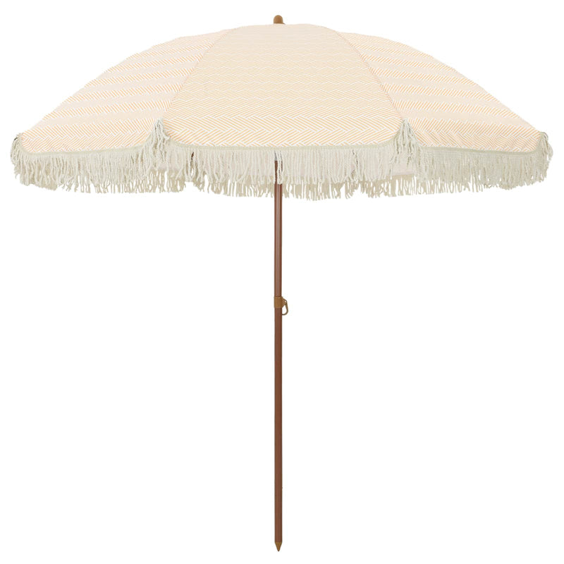 Load image into Gallery viewer, Vidaxl strandparasol geel en wit 205 x 205 x 210 cm polyester en staal
