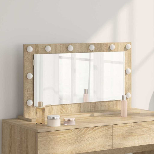 Vidaxl schmink spiegel sonoma eiken 80 x 45 x 18 cm rechthoekig