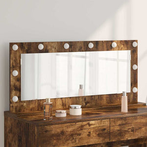 Vidaxl schmink spiegel rechthoekig gerookt eiken 100 x 45 x 18 cm