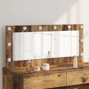 Vidaxl schmink spiegel oudhout 100 x 45 x 18 cm rechthoekig