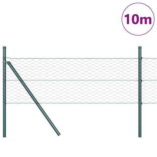 Vidaxl afrasteringspaal groen 10 x 0,4 m (36 mm gaas) staal en pvc