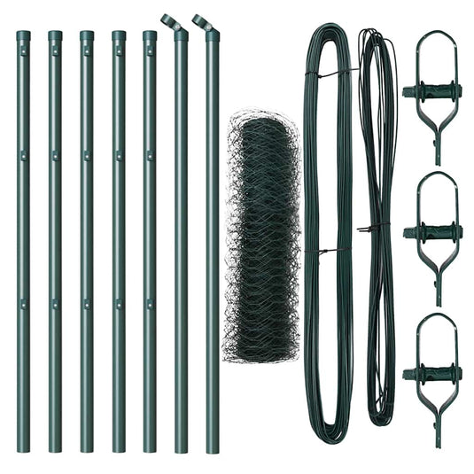 Vidaxl afrasteringspaal groen 10 x 0,6 m (50 mm gaas) staal en pvc