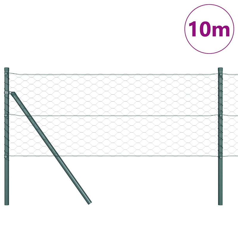 Load image into Gallery viewer, Vidaxl afrasteringspaal groen 10 x 0,6 m (50 mm gaas) staal en pvc
