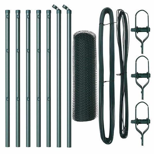 Vidaxl afrasteringspaal groen 10 x 0,8 m (13 mm gaas) staal en pvc
