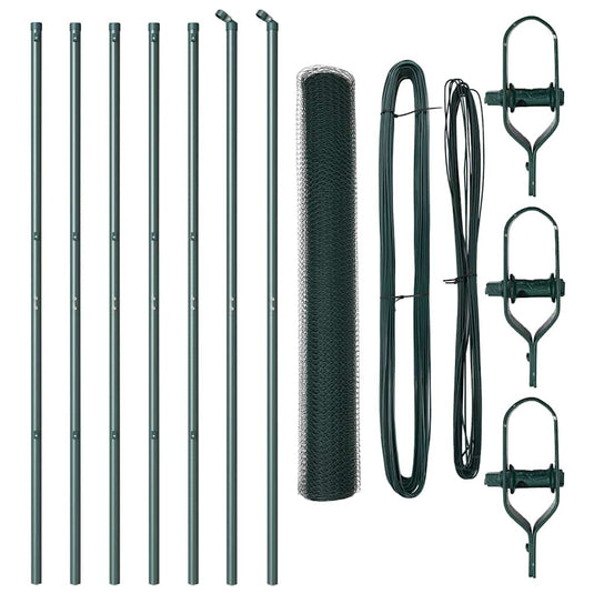 Vidaxl afrasteringspaal groen 10 x 1,2 m (25 mm gaas) staal en pvc