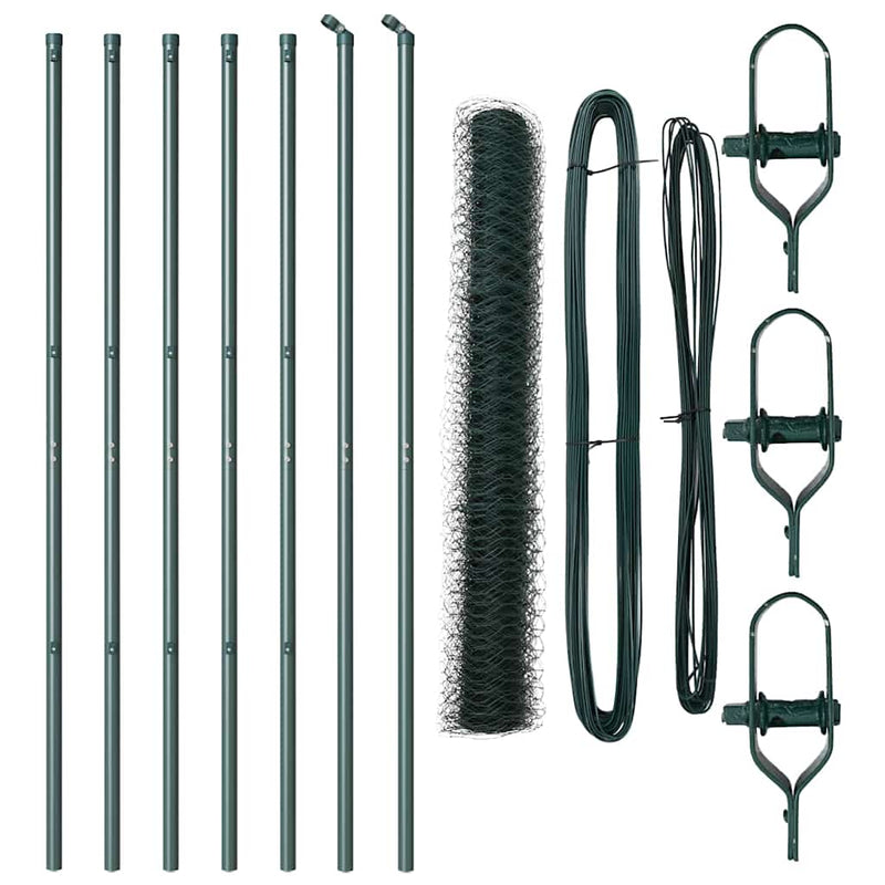 Load image into Gallery viewer, Vidaxl afrasteringspaal groen 10 x 1,2 m (36 mm gaas) staal en pvc
