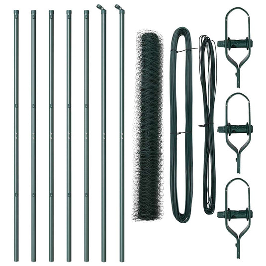 Vidaxl afrasteringspaal groen 10 x 1,2 m (36 mm gaas) staal en pvc