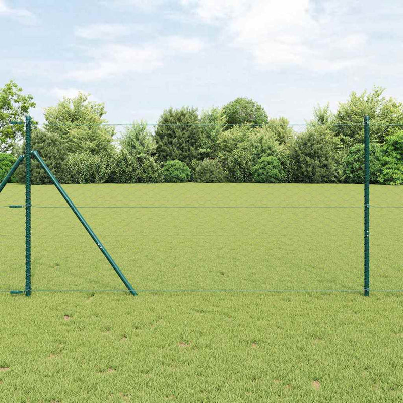Load image into Gallery viewer, Vidaxl afrasteringspaal groen 10 x 1,2 m (50 mm gaas) staal en pvc
