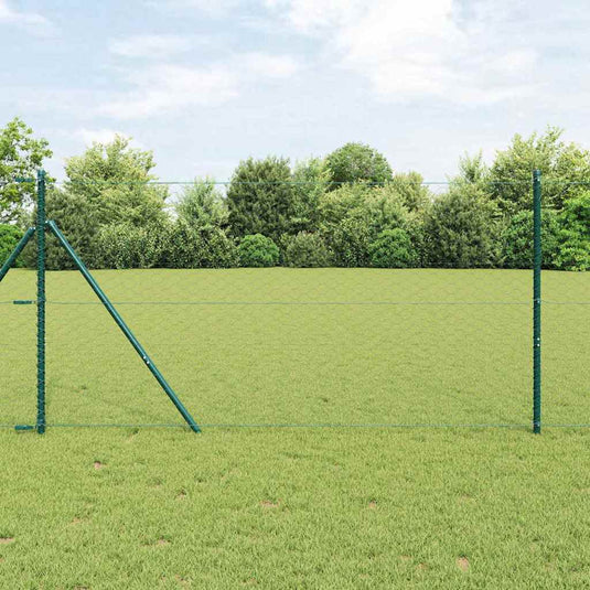 Vidaxl afrasteringspaal groen 10 x 1,2 m (50 mm gaas) staal en pvc