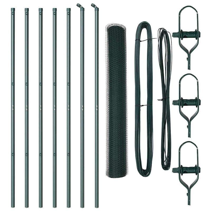 Load image into Gallery viewer, Vidaxl afrasteringspaal groen 10 x 1,4 m (13 mm gaas) staal en pvc
