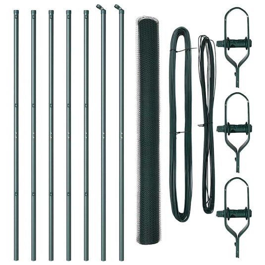 Vidaxl afrasteringspaal groen 10 x 1,6 m (25 mm gaas) staal en pvc
