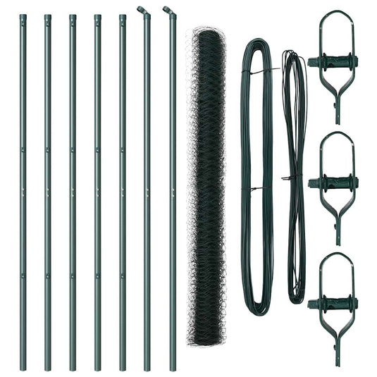 Vidaxl afrasteringspaal groen 10 x 1,6 m (50 mm gaas) staal en pvc
