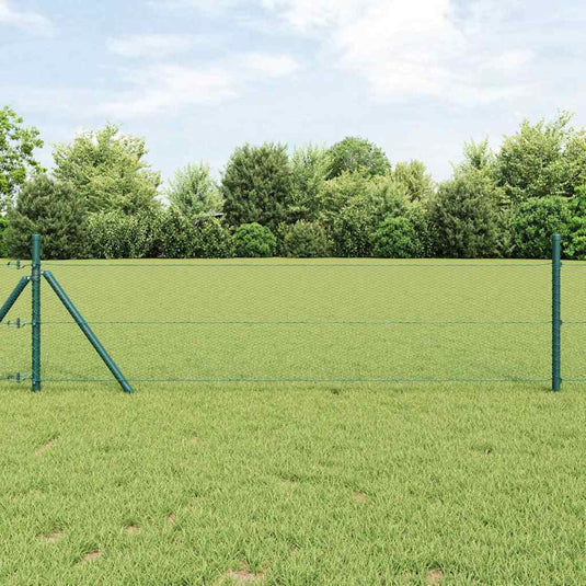 Vidaxl afrasteringspaal groen 25 x 0,4 m (13 mm gaas) staal en pvc