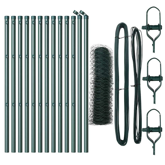 Vidaxl afrasteringspaal groen 25 x 0,5 m (36 mm gaas) staal
