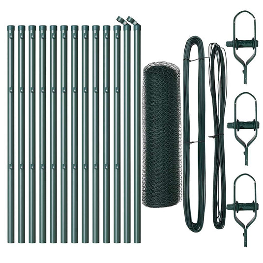 Vidaxl afrasteringspaal groen 25 x 0,8 m (13 mm gaas) staal en pvc