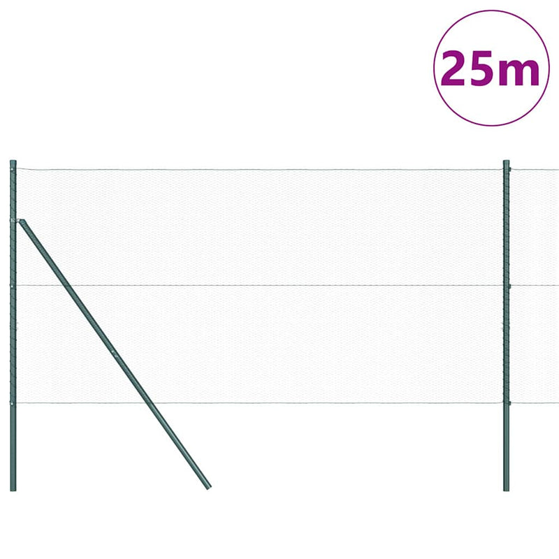 Load image into Gallery viewer, Vidaxl afrasteringspaal groen 25 x 1 m (13 mm gaas) staal
