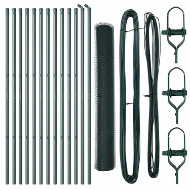 Vidaxl afrasteringspaal groen 25 x 1,2 m (25 mm gaas) staal