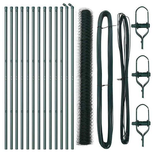 Vidaxl afrasteringspaal groen 25 x 1,6 m (36 mm gaas) staal en pvc