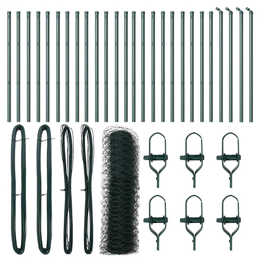 Vidaxl afrasteringspaal groen 50 x 0,4 m (50 mm mesh) staal en pvc