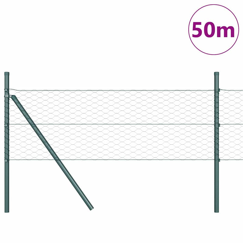 Load image into Gallery viewer, Vidaxl afrasteringspaal groen 50 x 0,5 m (36 mm gaas) staal en pvc
