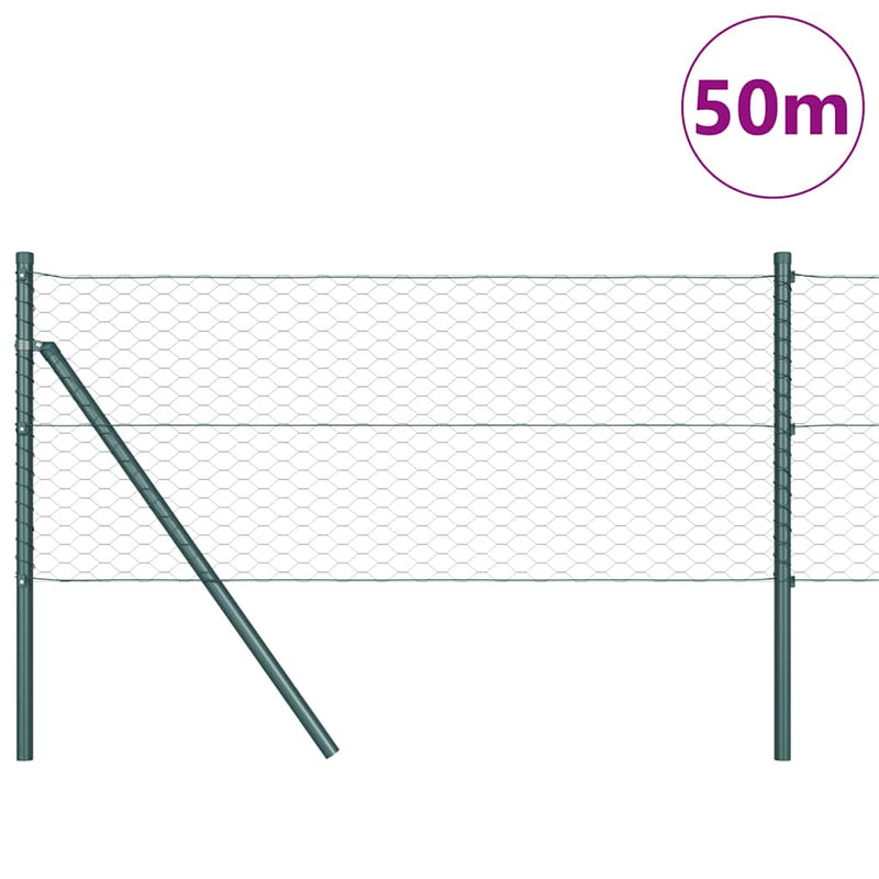 Load image into Gallery viewer, Vidaxl afrasteringspaal groen 50 x 0,6 m (36 mm gaas) staal en pvc
