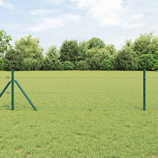 Vidaxl afrasteringspaal groen 50 x 0,6 m (50 mm gaas) staal en pvc
