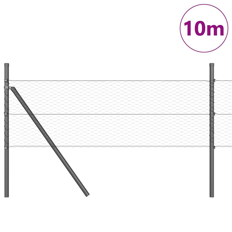 Load image into Gallery viewer, Vidaxl afrasteringspaal grijs 10 x 0,5 m (25 mm gaas) staal en pvc
