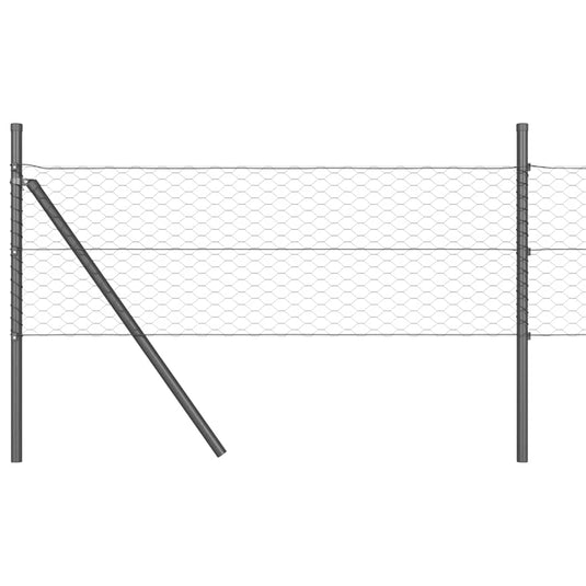 Vidaxl afrasteringspaal grijs 10 x 0,5 m (36 mm gaas) staal en pvc