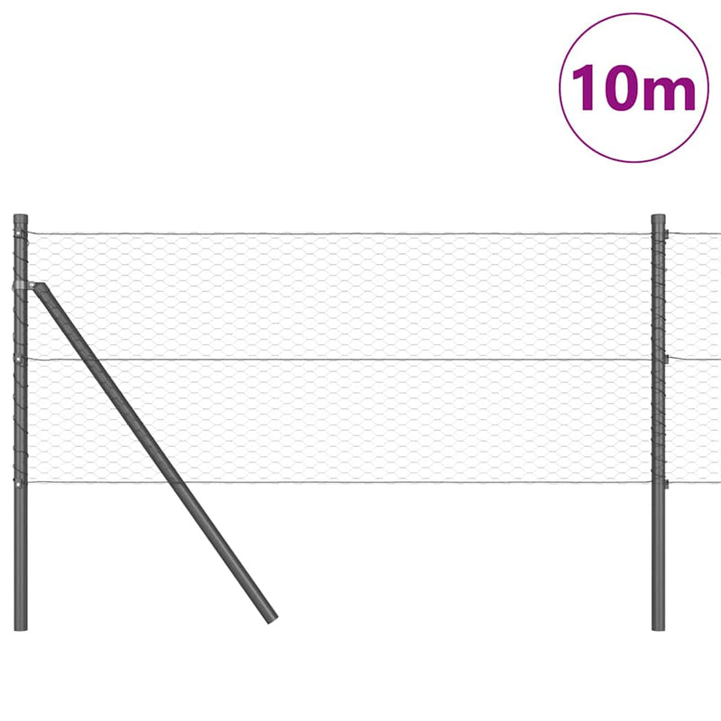 Load image into Gallery viewer, Vidaxl afrasteringspaal grijs 10 x 0,6 m (25 mm gaas) staal en pvc
