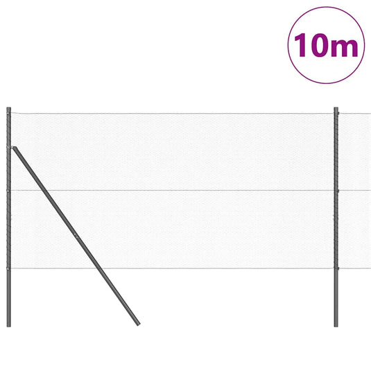 Vidaxl afrasteringspaal grijs 10 x 1 m (13 mm gaas) staal en pvc