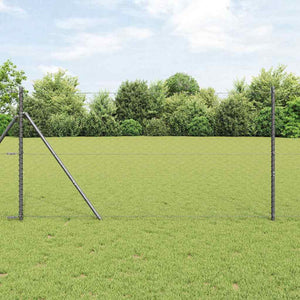 Vidaxl afrasteringspaal grijs 10 x 1,2 m (50 mm gaas) staal en pvc