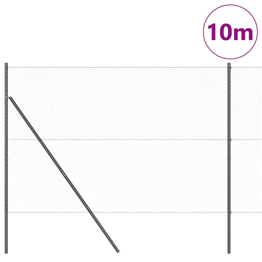 Vidaxl afrasteringspaal grijs 10 x 1,5 m (25 mm gaas) staal en pvc