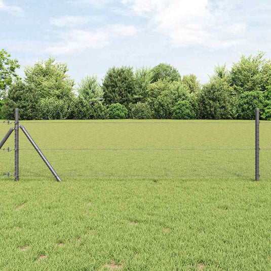 Vidaxl afrasteringspaal grijs 25 x 0,5 m (13 mm gaas) staal